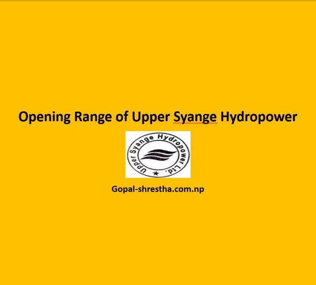Opening Range of Upper Syange Hydropower