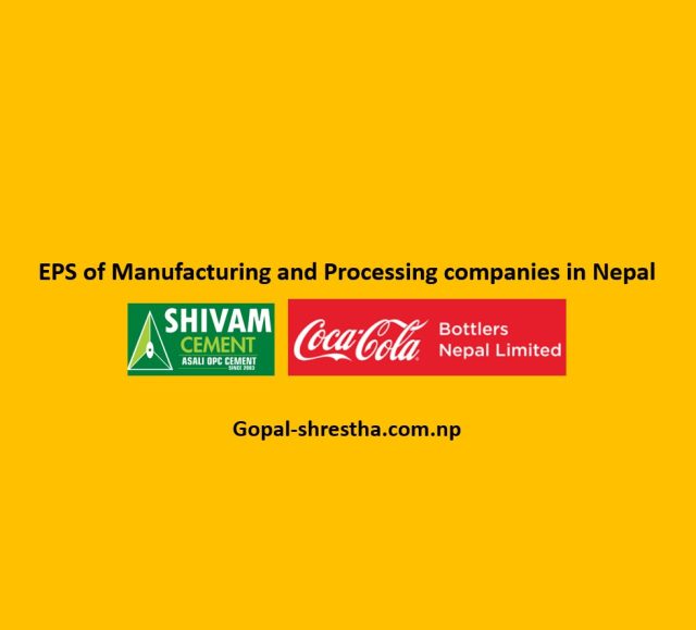 EPS of Manufacturing and Processing companies in Nepal