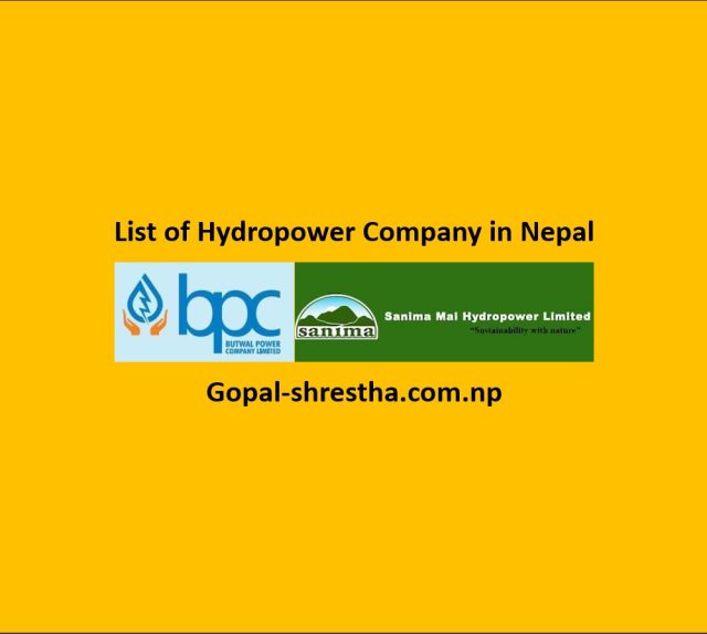 List of Hydropower Company in Nepal